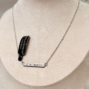 Sterling Forever Silver Bar Necklace